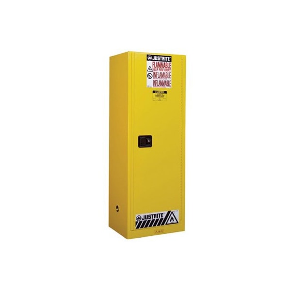Justrite 22 gal, 3 Shelves, 18-Gauge Steel, 23.25 in W x 65 in H x 18 in D, Yellow JT892200 - main